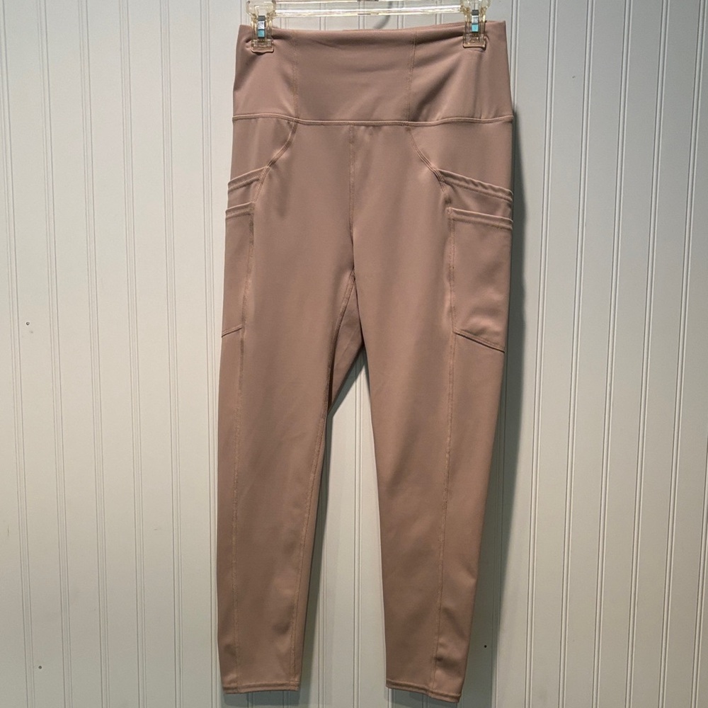 Free People Movement High-Waist Pocket Beige Capri Leggings Size M
